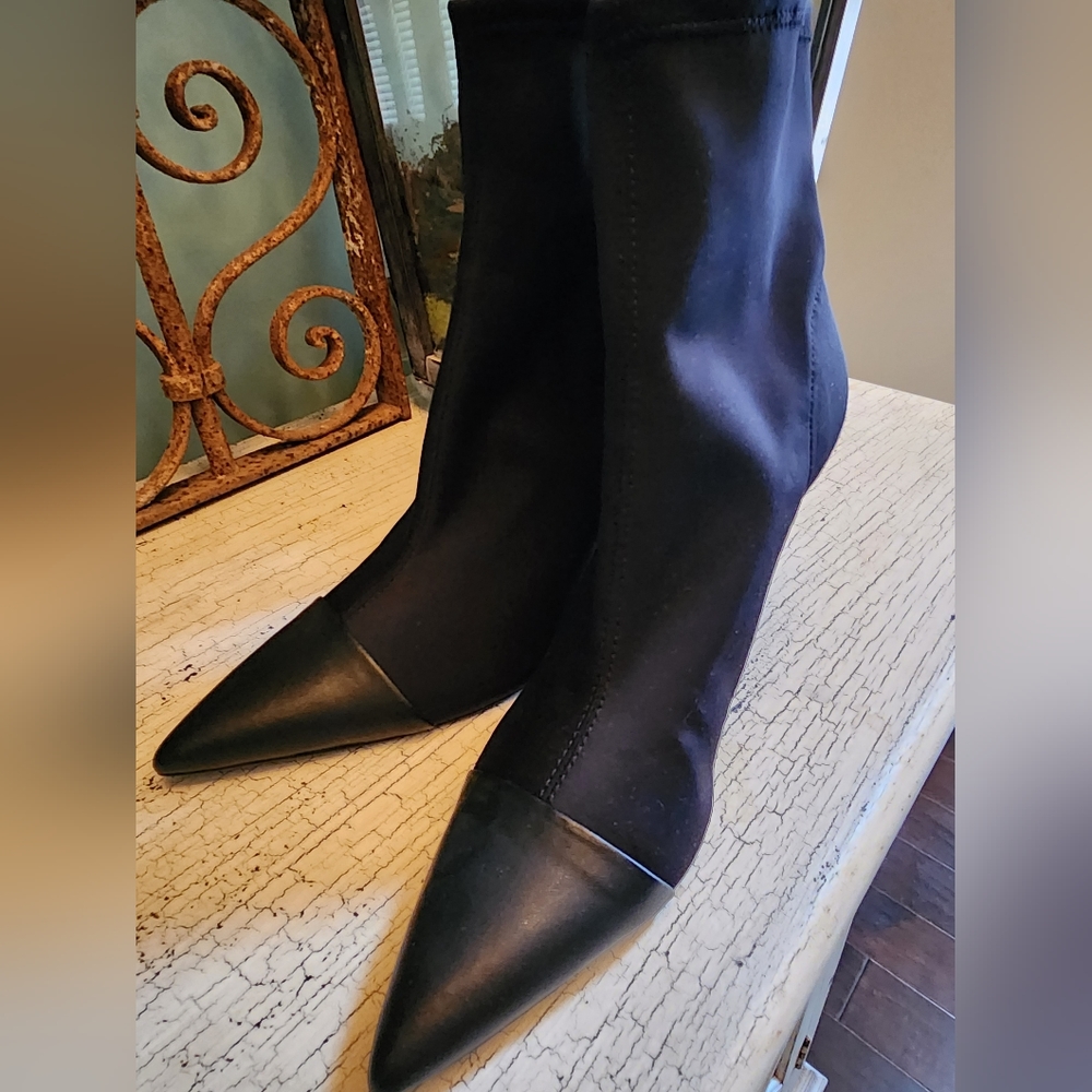 Brand new sexy leather tip sock booties